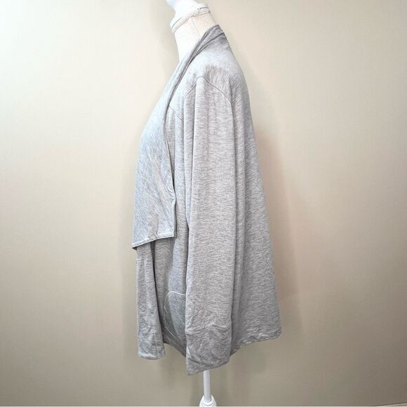 Zenergy by Chico’s Drape Open Front Sporty Grey Cardigan Sweatshirt XL - Picture 5 of 11